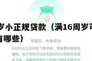 满16周岁小正规贷款（满16周岁可以贷款的软件有哪些）